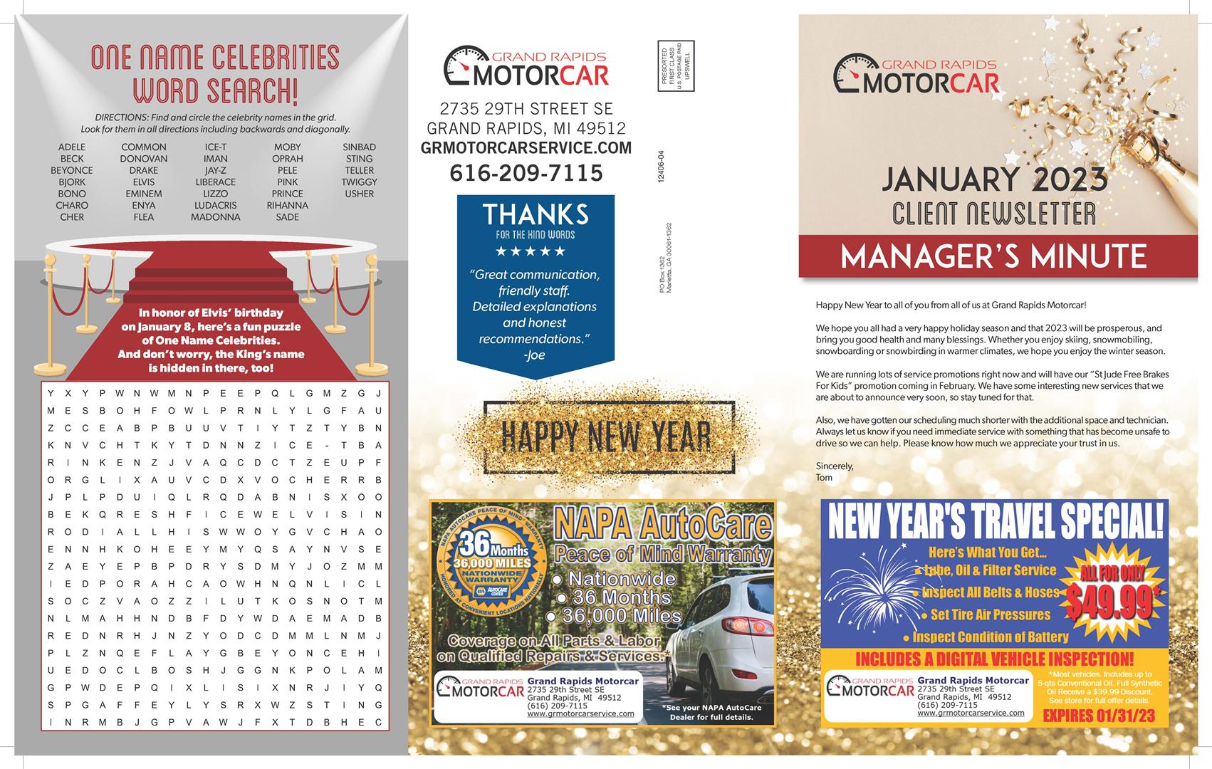 Newsletter | Grand Rapids Motorcar